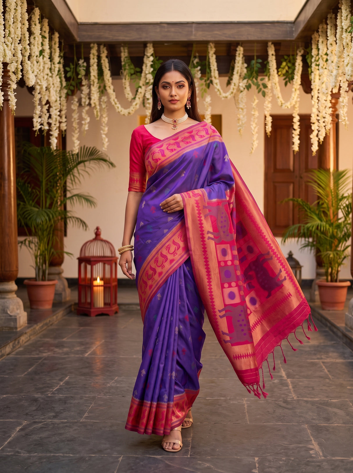 MIMOSA Purple Saree Saree — pose 6 styling detail