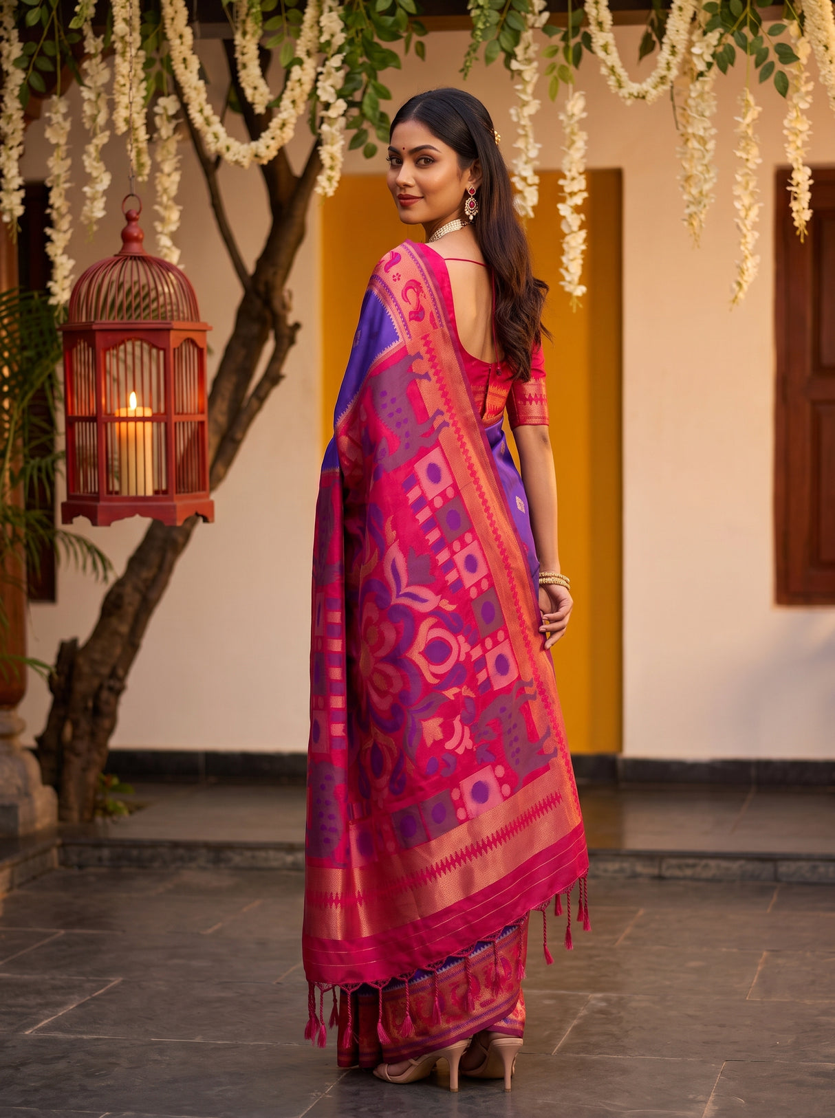 MIMOSA Purple Saree Saree — pose 7 styling detail