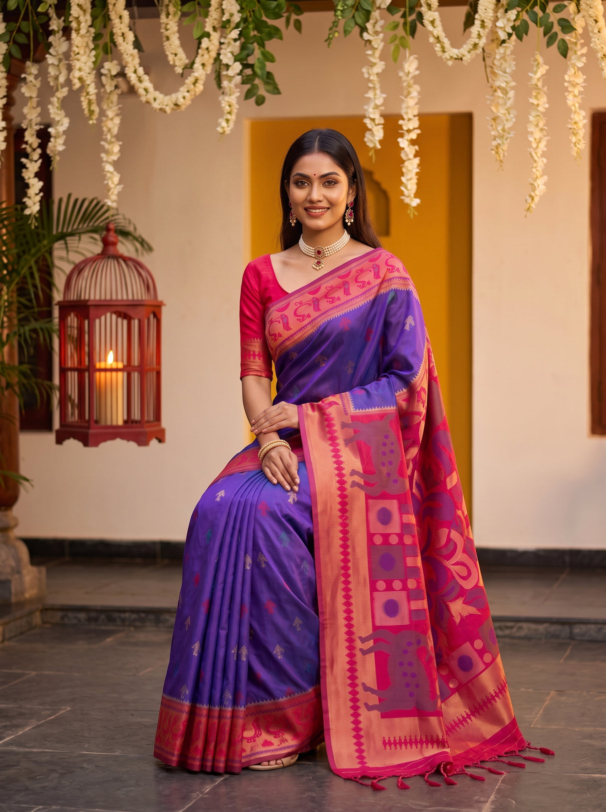 MIMOSA Purple Saree Saree — pose 8 styling detail