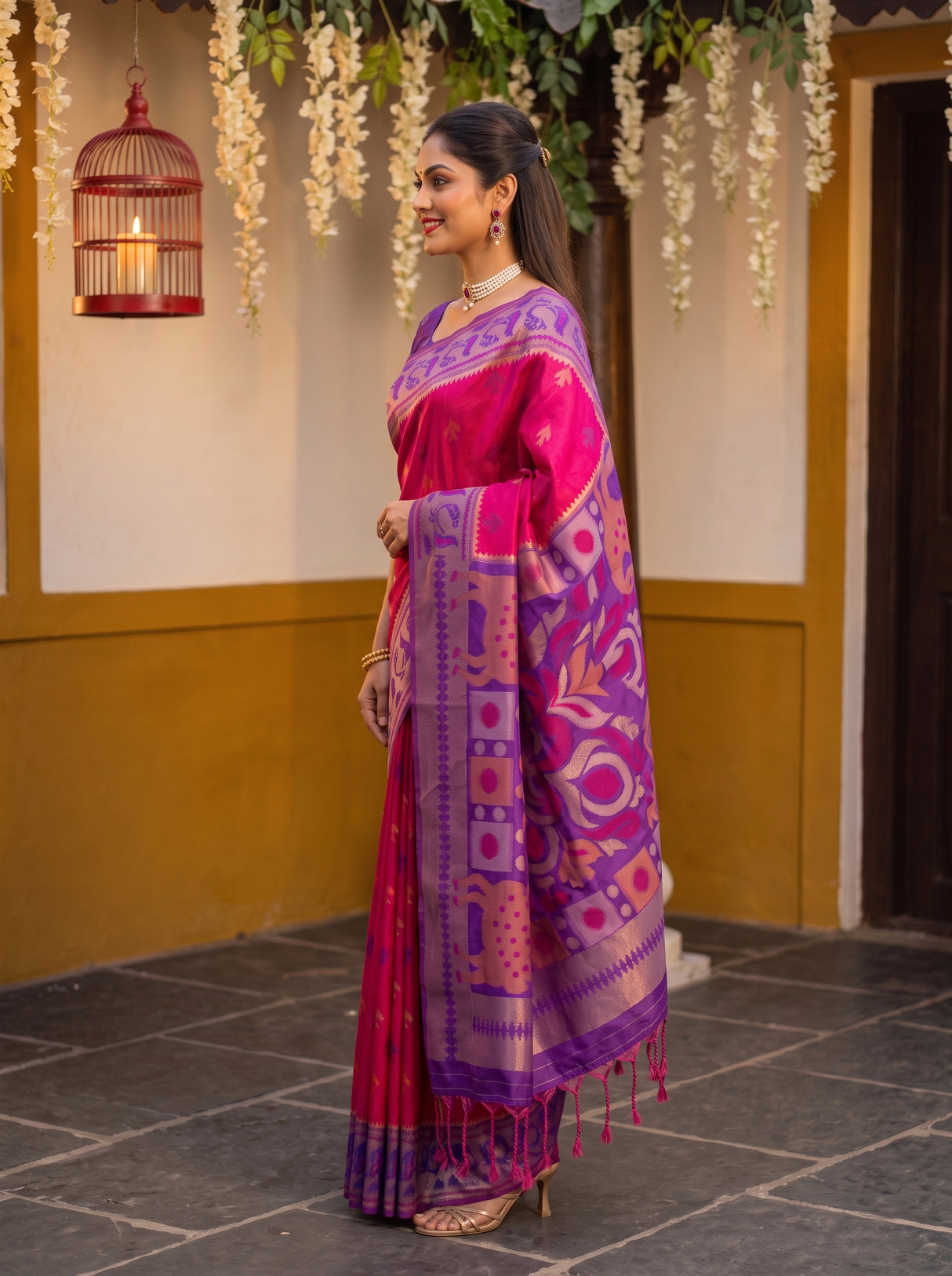 MIMOSA Rani Saree Saree — pose 3 styling detail