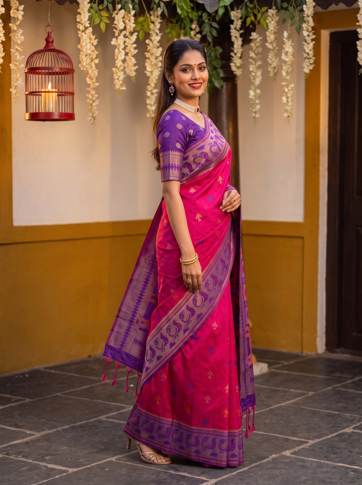 MIMOSA Rani Saree Saree — pose 5 styling detail