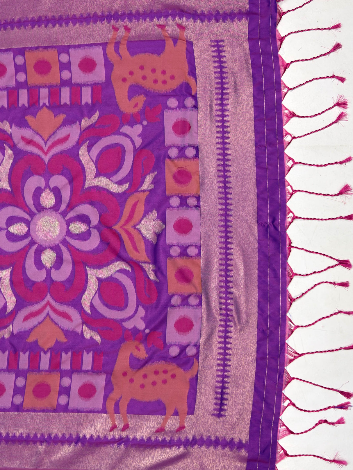 MIMOSA Rani Saree Saree — pallu and zari work detail