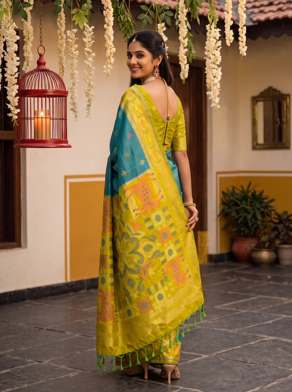 MIMOSA Sapphire Saree Saree — pose 7 styling detail