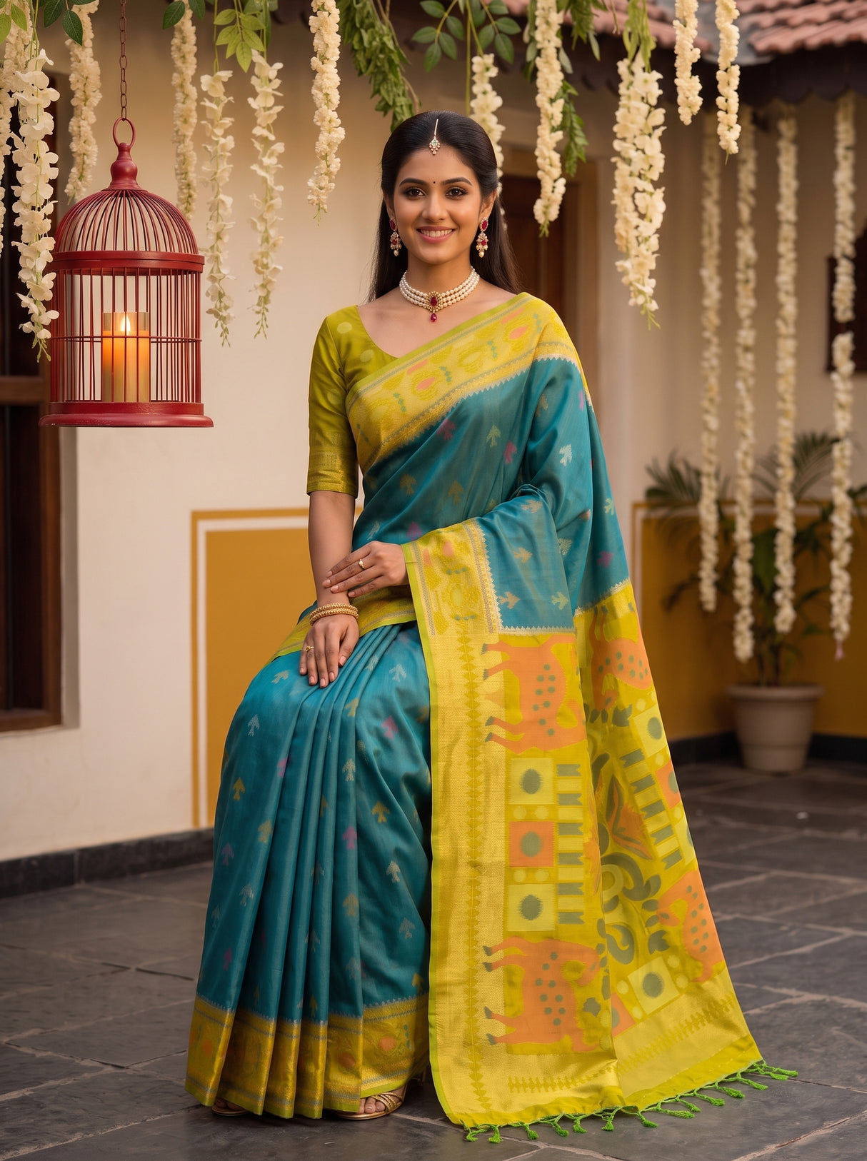 MIMOSA Sapphire Saree Saree — pose 8 styling detail