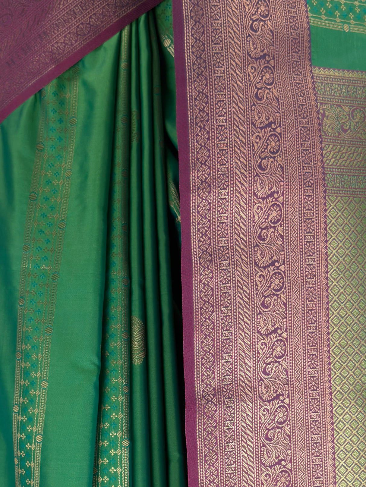 MIMOSA Green Kanjivaram Art Silk Saree — fleets shot full lifestyle