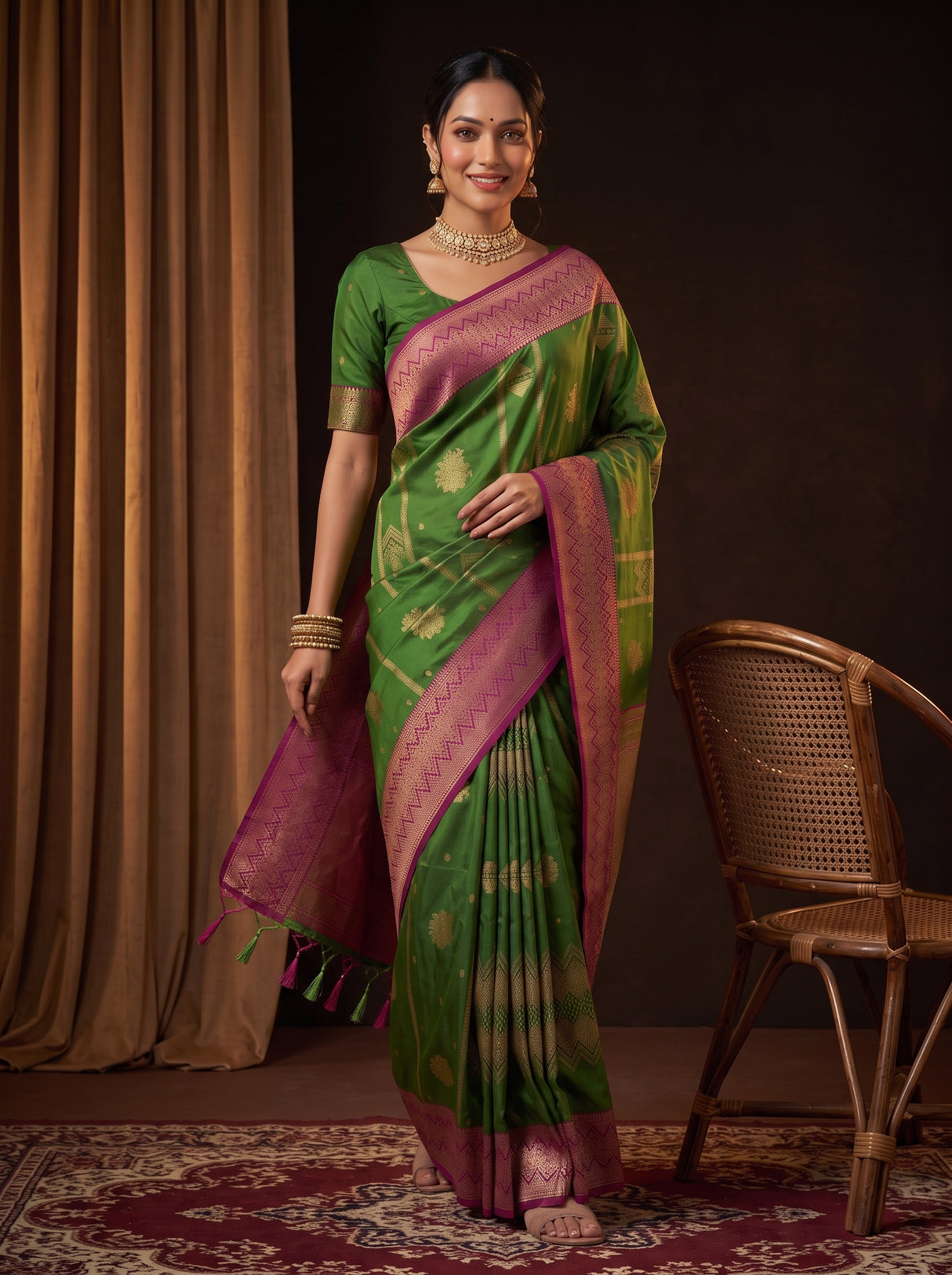 MIMOSA Green Saree Saree — pose 6 styling detail