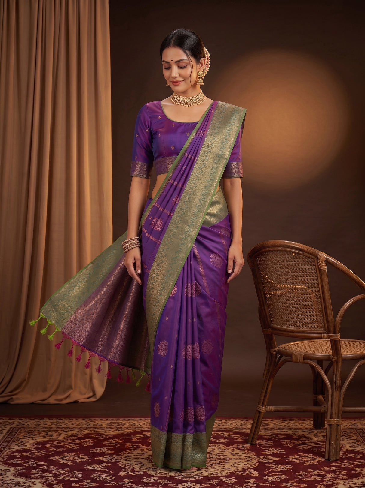 MIMOSA Violet Saree Saree — pose 6 styling detail