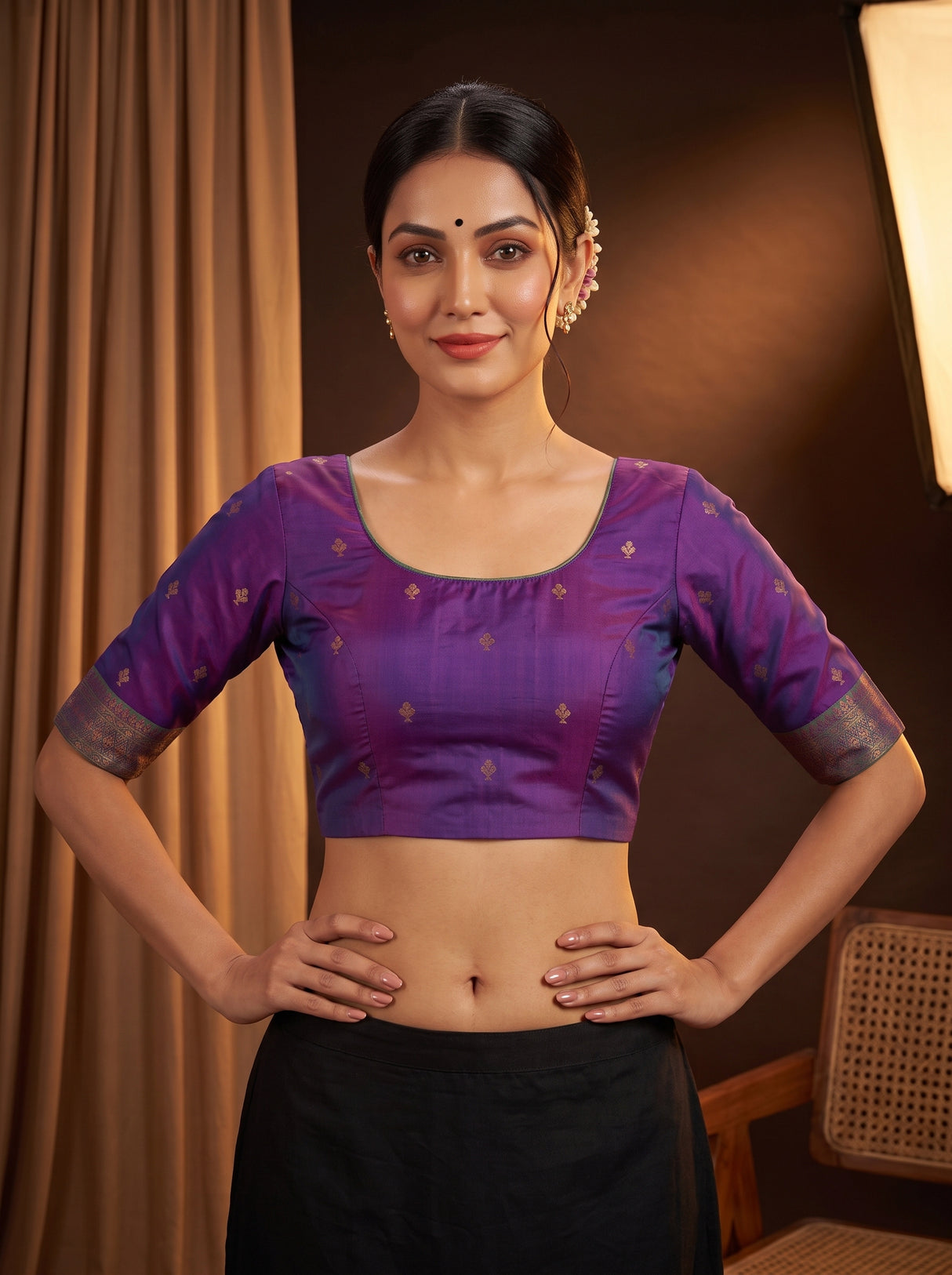 MIMOSA Violet Saree Saree — blouse close-up