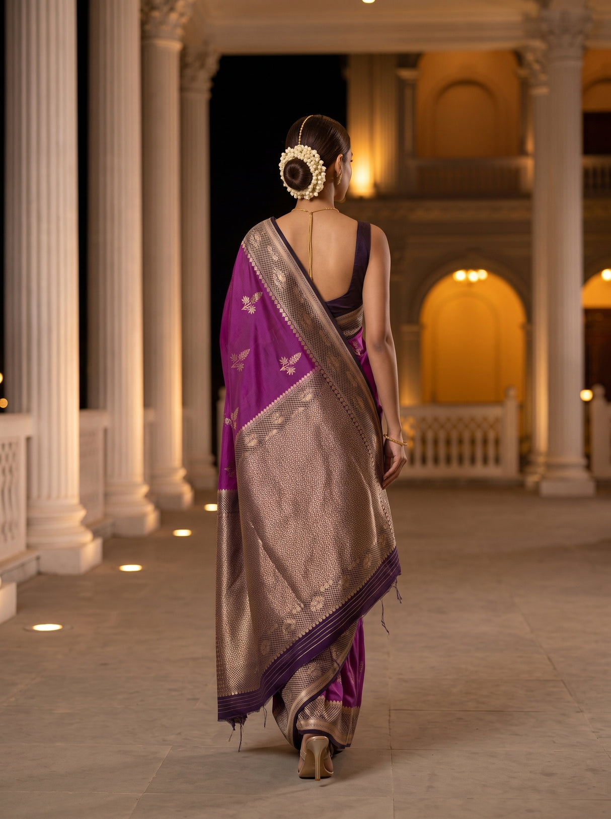 MIMOSA Lavender Saree Saree — pose 2 styling detail