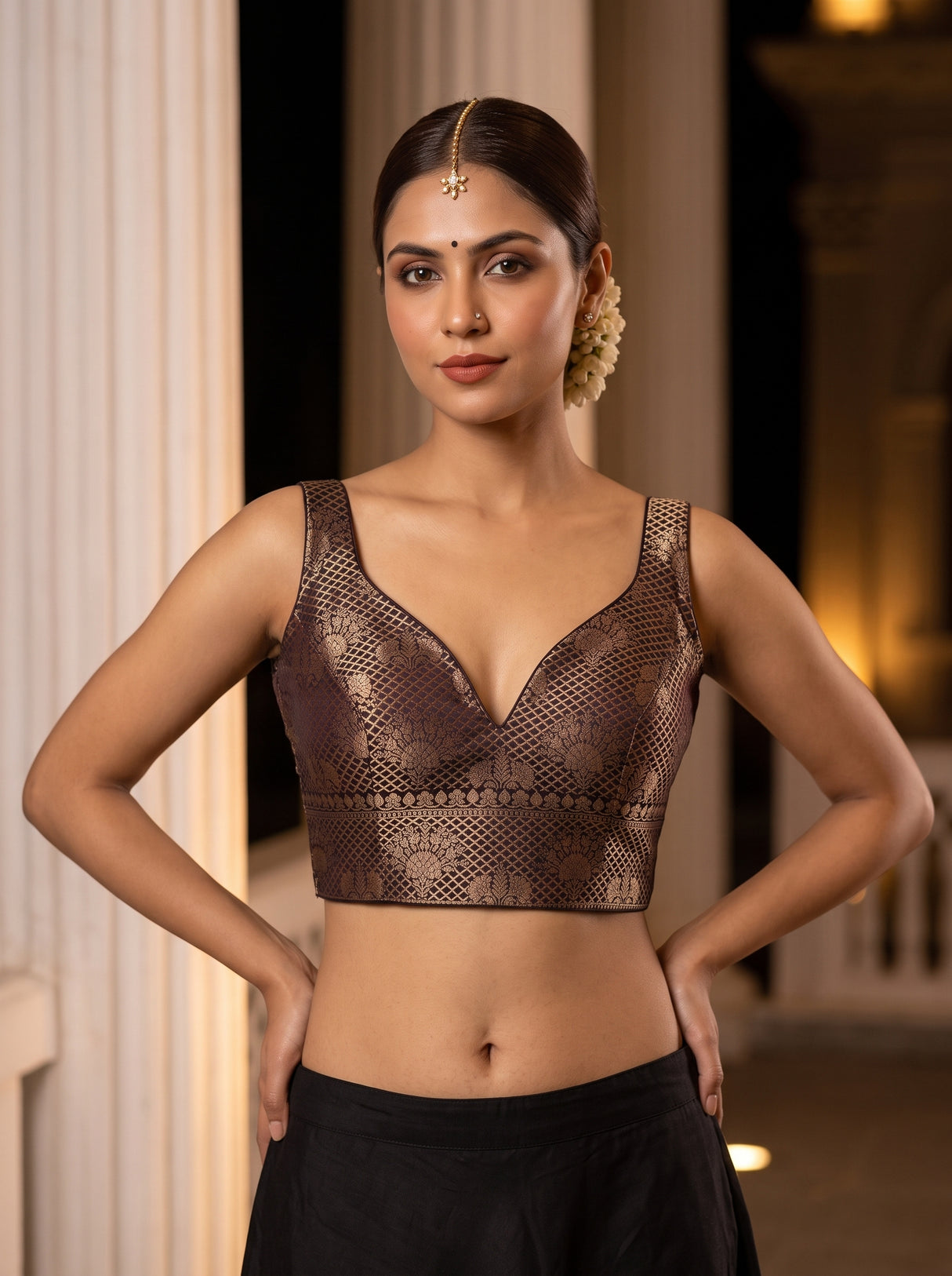 MIMOSA Lavender Saree Saree — blouse close-up