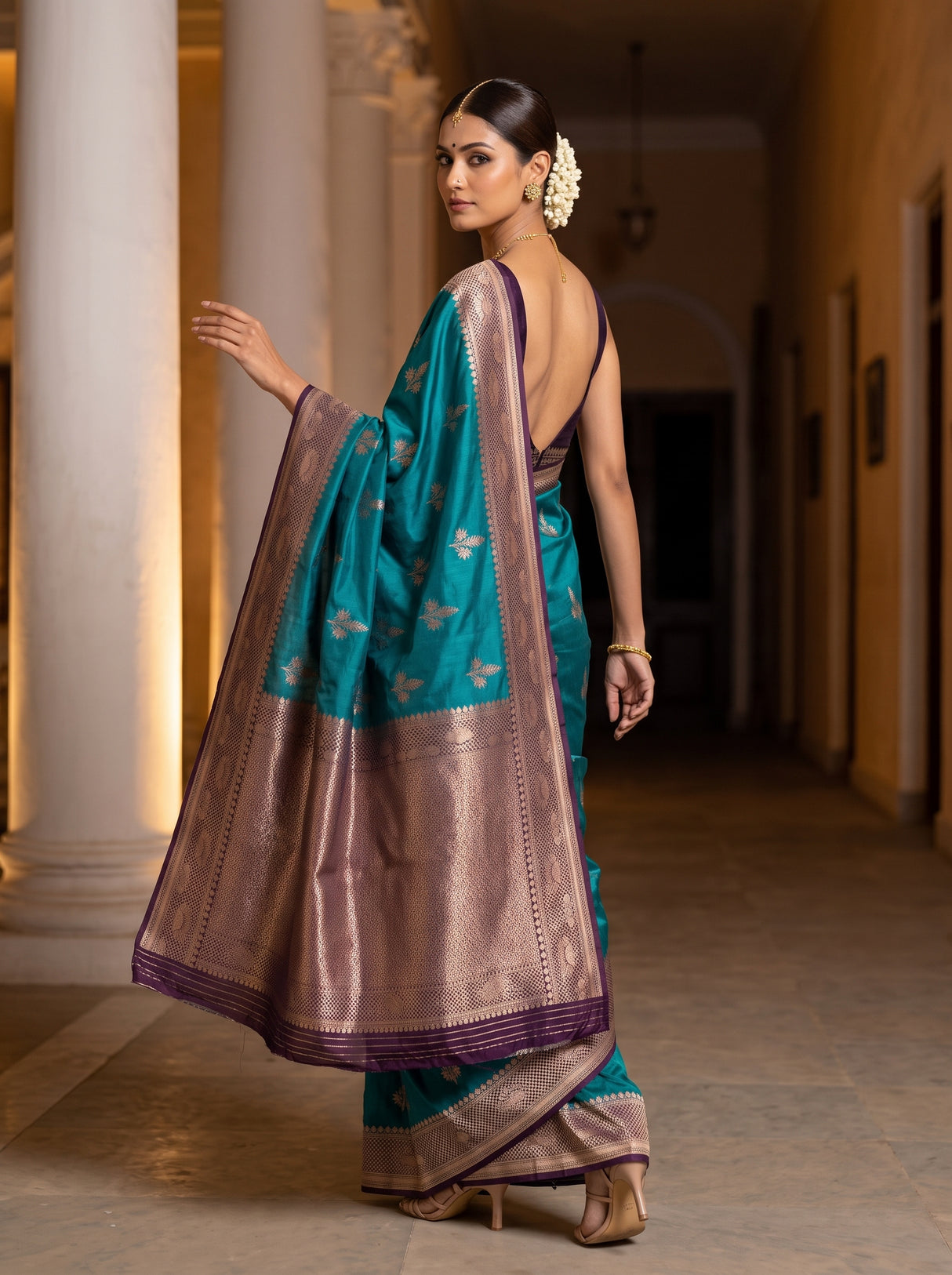 MIMOSA Sapphire Saree Saree — pose 9 styling detail