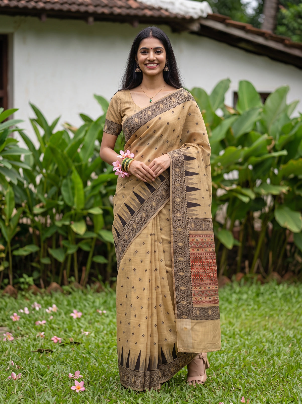 MIMOSA Chiku Saree Saree — pose 5 styling detail