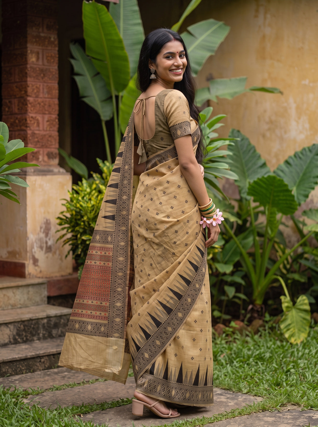 MIMOSA Chiku Saree Saree — pose 7 styling detail