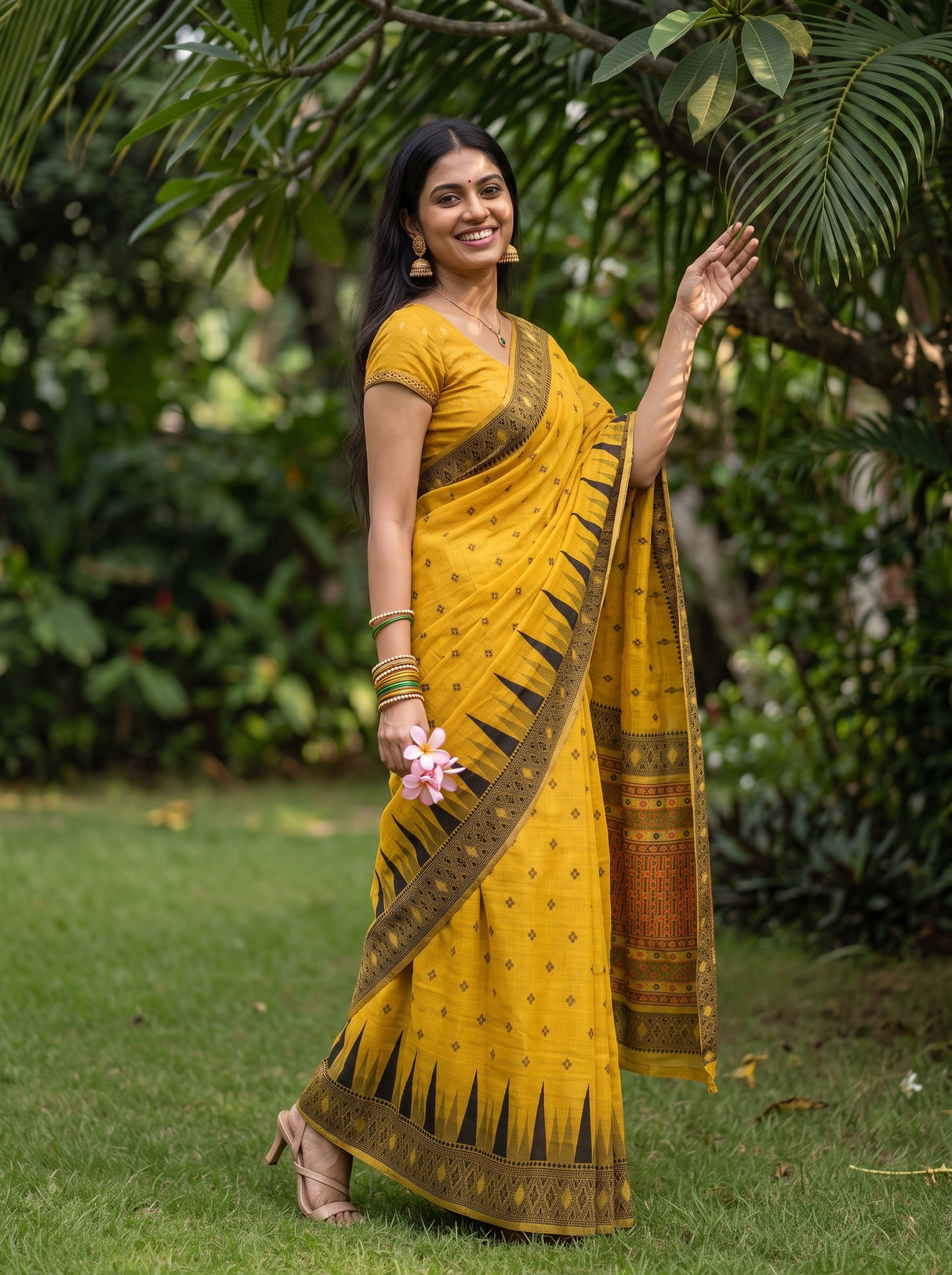 MIMOSA Gold Saree Saree — pose 9 styling detail