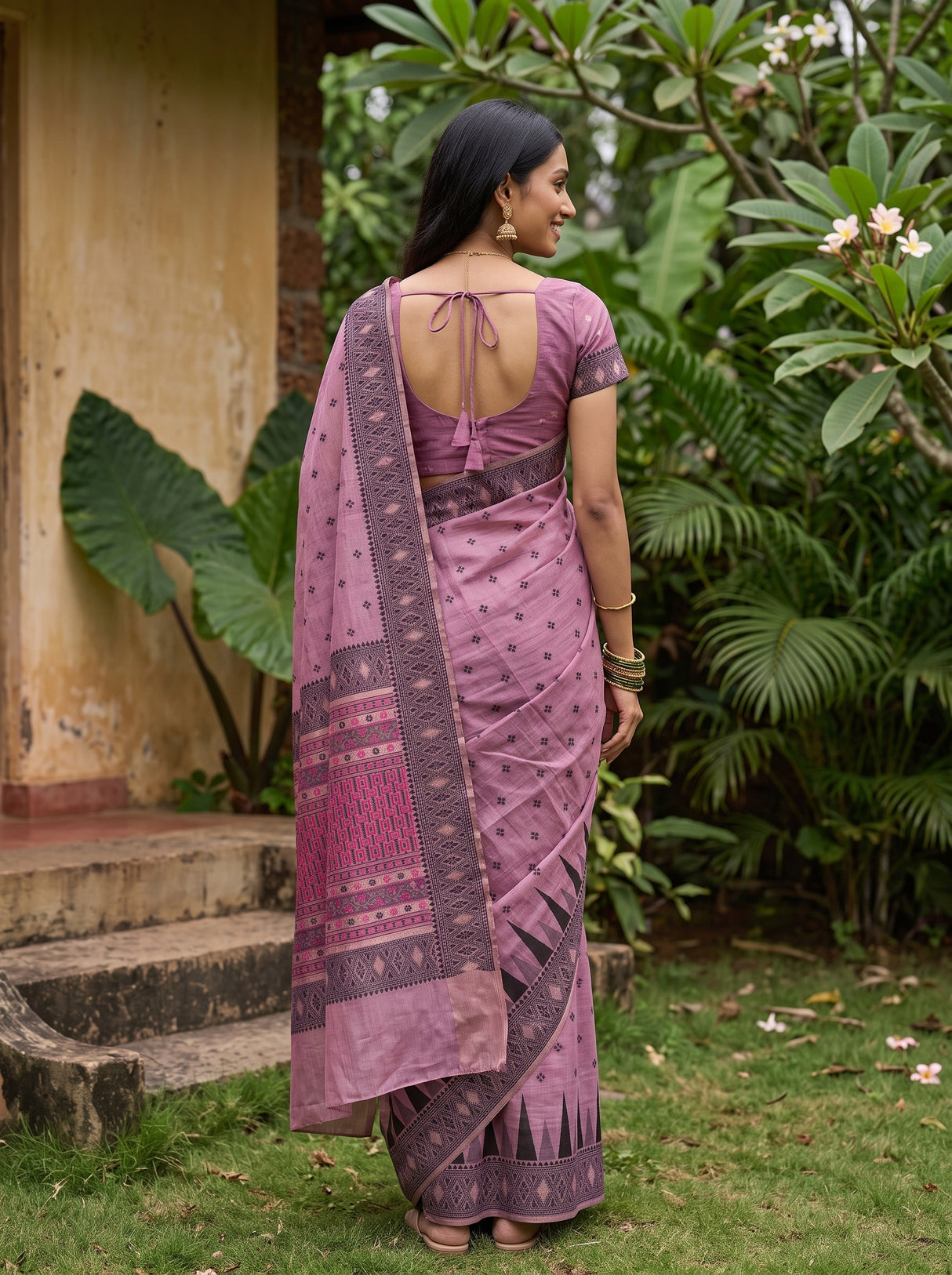 MIMOSA Pink Saree Saree — pose 2 styling detail