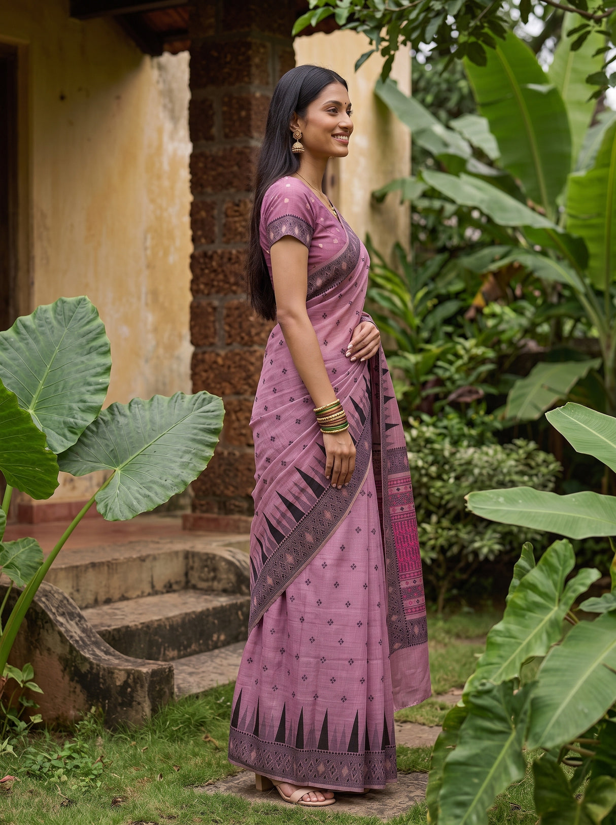 MIMOSA Pink Saree Saree — pose 3 styling detail