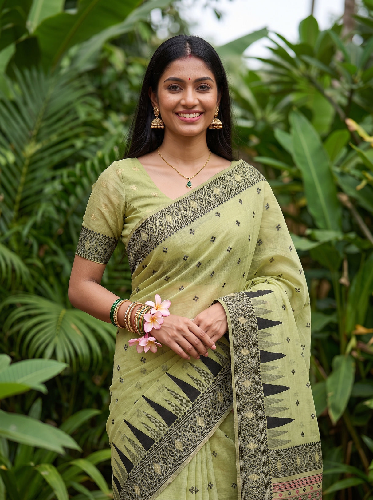 MIMOSA Pista Saree Saree — pose 10 styling detail