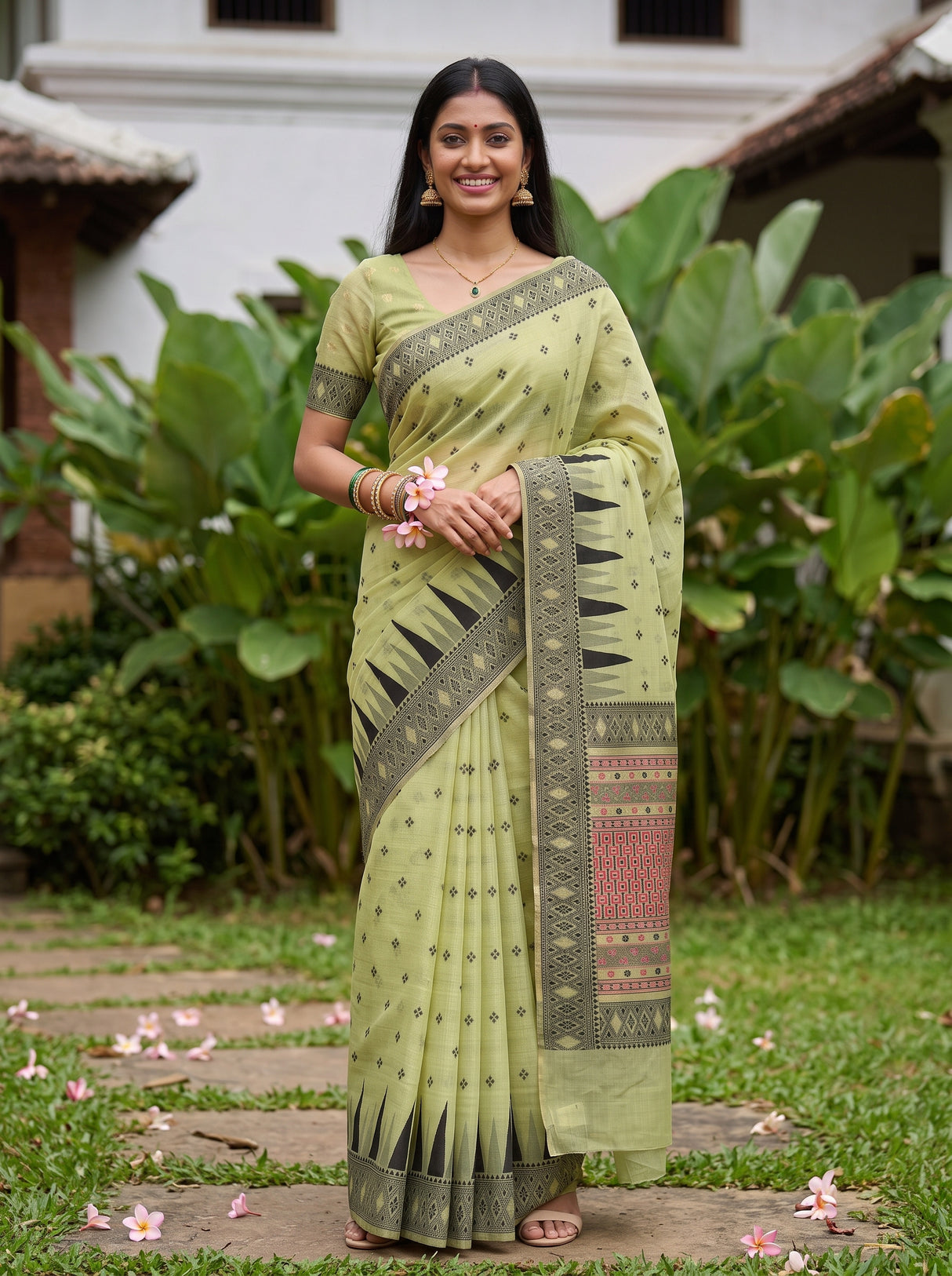 MIMOSA Pista Saree Saree — pose 5 styling detail