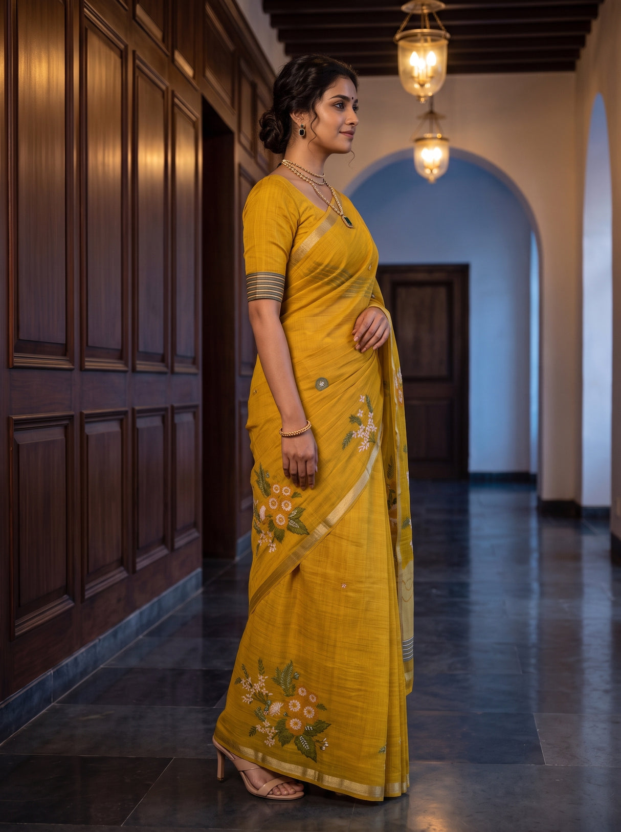 MIMOSA Gold Saree Saree — pose 3 styling detail