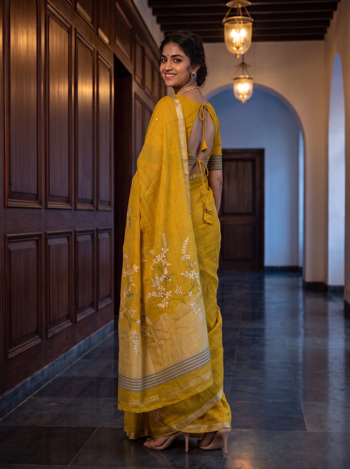 MIMOSA Gold Saree Saree — pose 5 styling detail