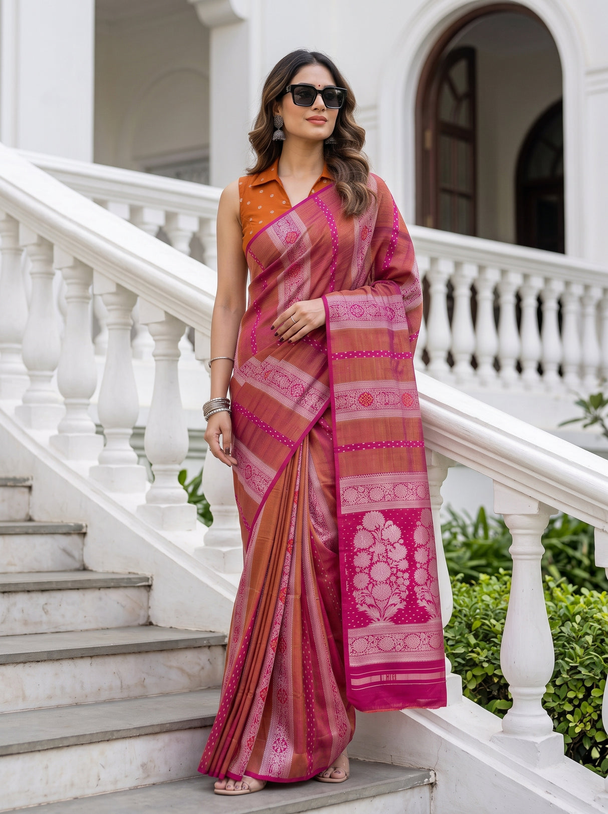 MIMOSA Rani Saree Saree — pose 5 styling detail