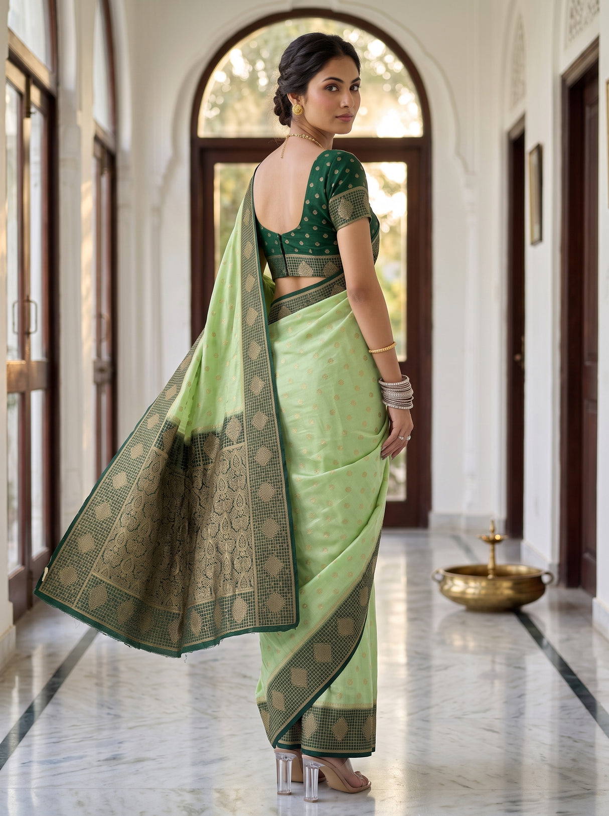 MIMOSA Pista Saree Saree — pose 7 styling detail