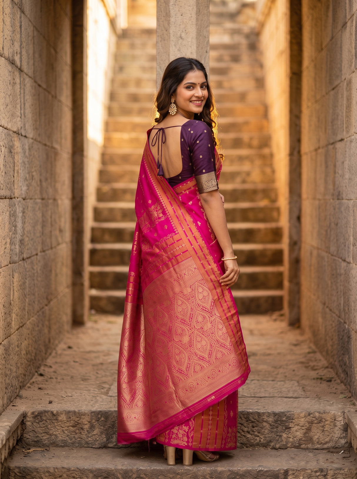 MIMOSA Rani Saree Saree — pose 7 styling detail