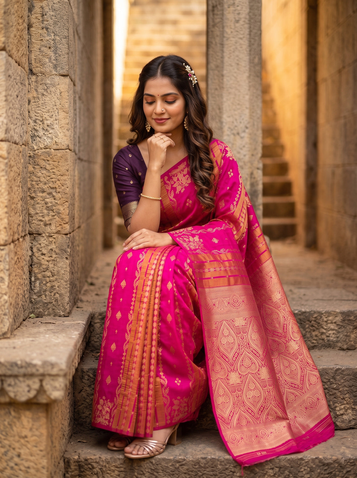 MIMOSA Rani Saree Saree — pose 8 styling detail