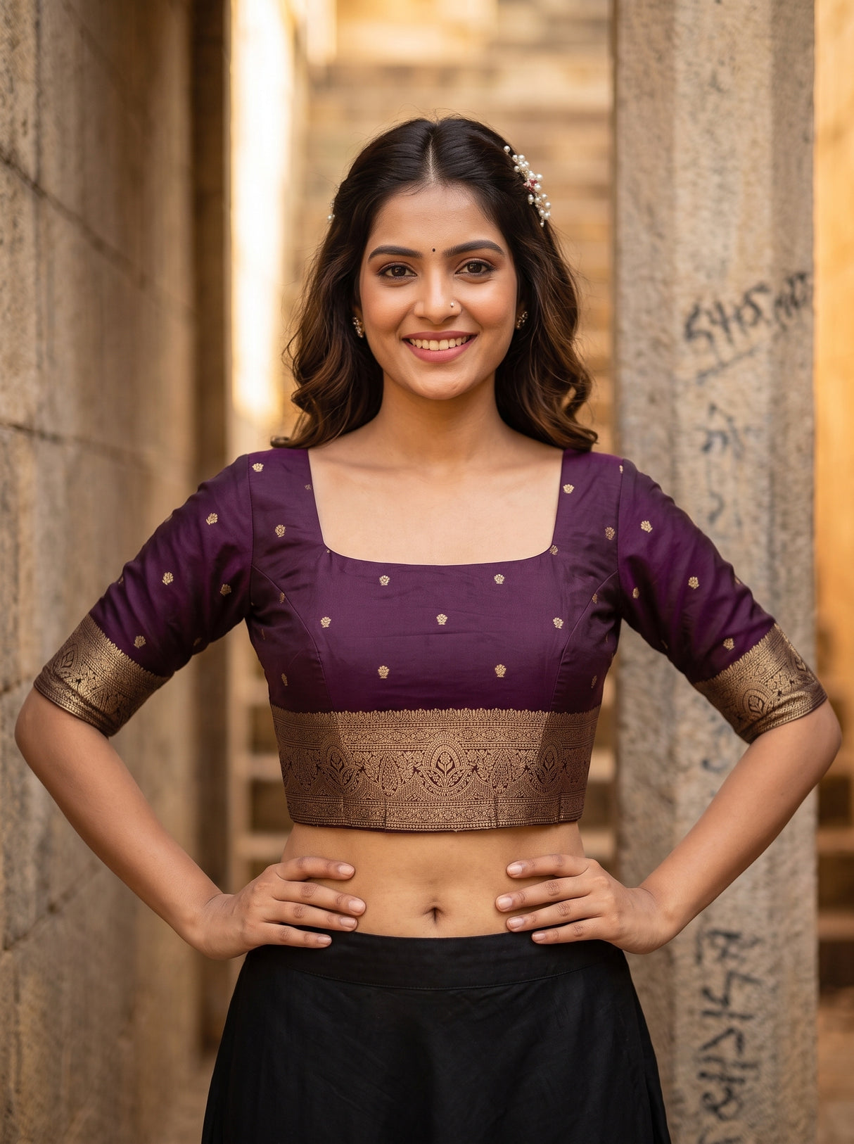 MIMOSA Rani Saree Saree — blouse close-up