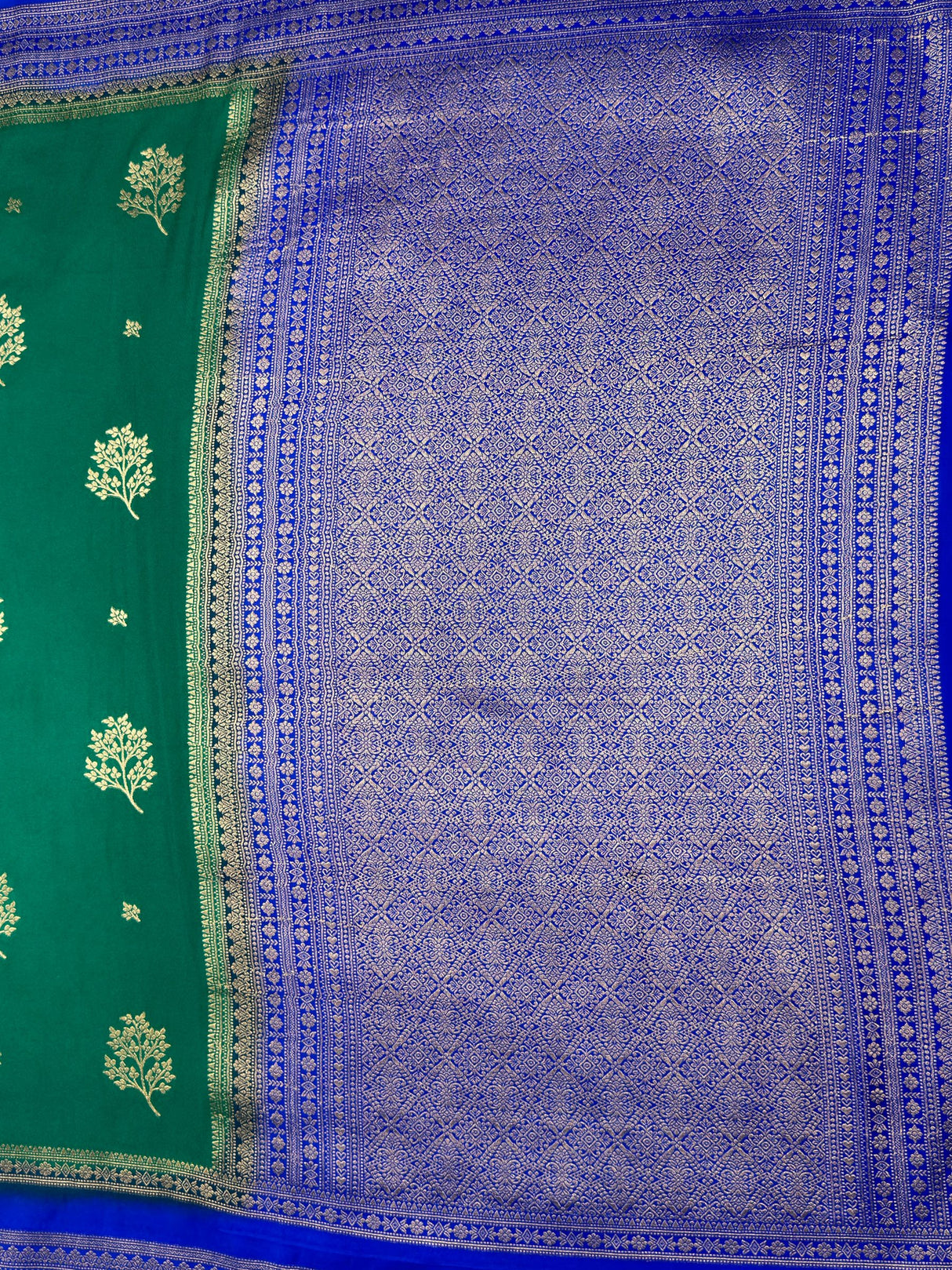 MIMOSA Rama Saree Saree — pallu and zari work detail