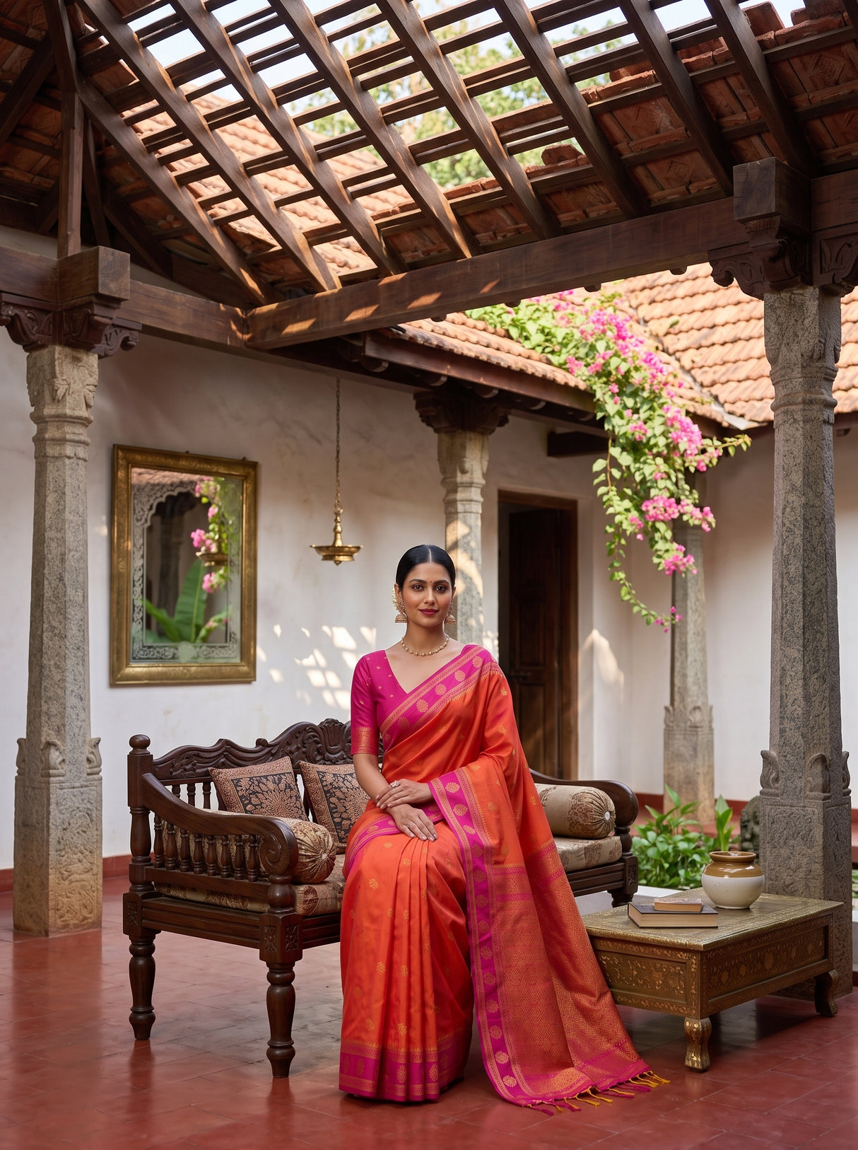 MIMOSA Peach Saree Saree — pose 8 styling detail