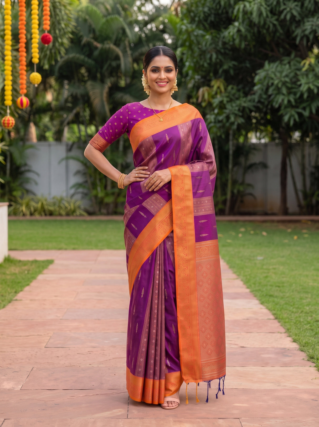 MIMOSA Rani Saree Saree — pose 4 styling detail