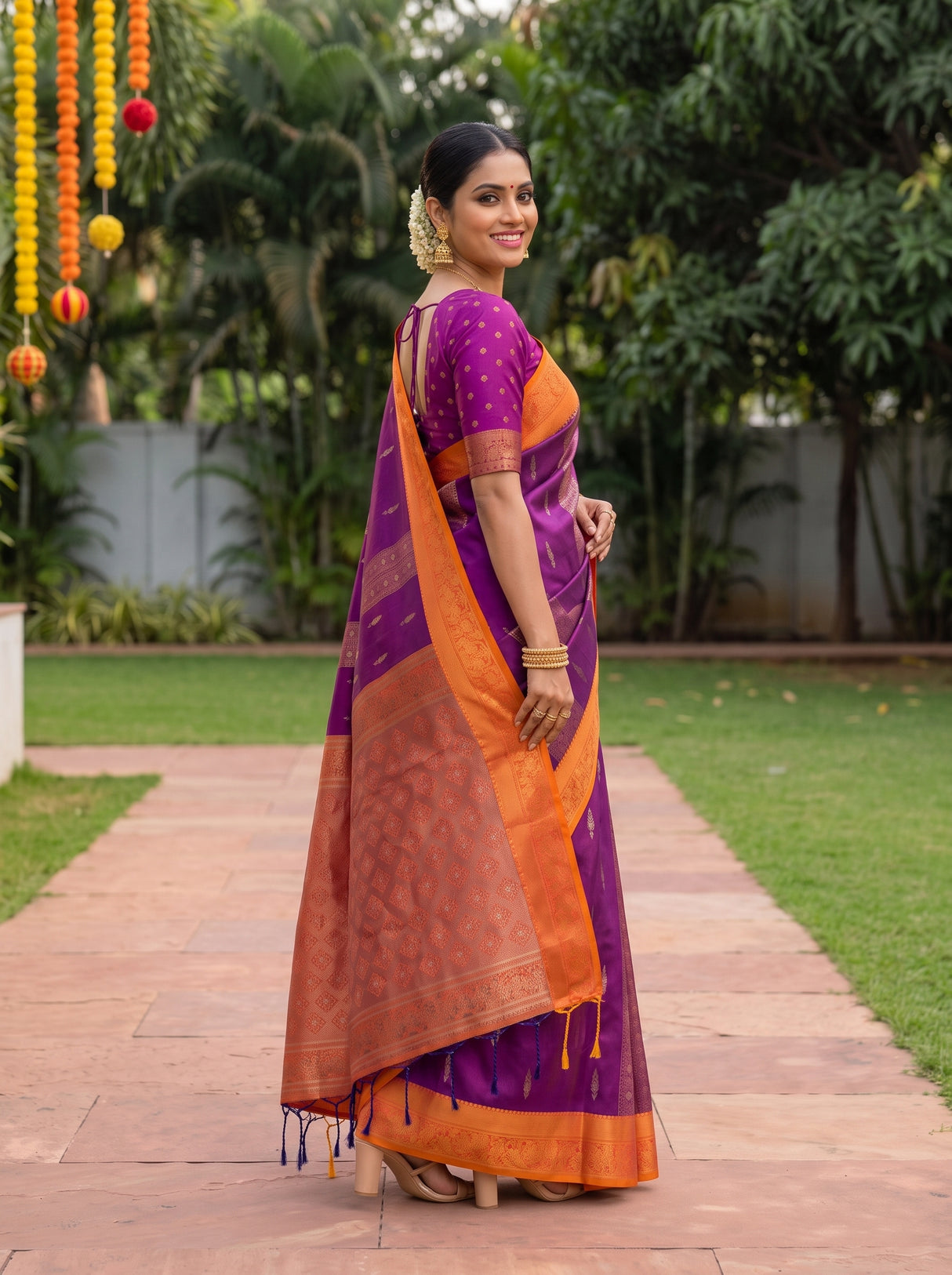 MIMOSA Rani Saree Saree — pose 5 styling detail