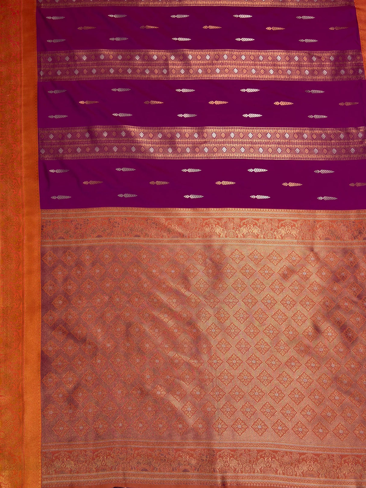 MIMOSA Rani Saree Saree — pallu and zari work detail