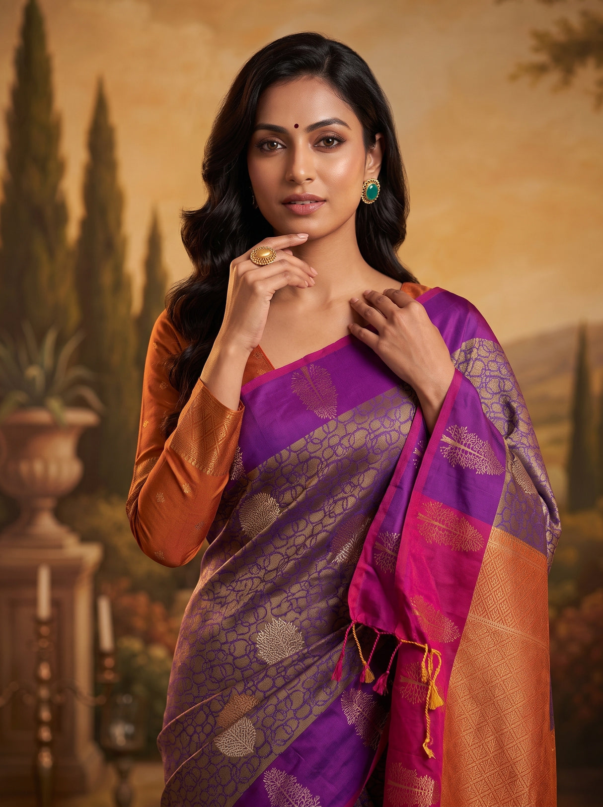 MIMOSA Violet Saree Saree — pose 10 styling detail
