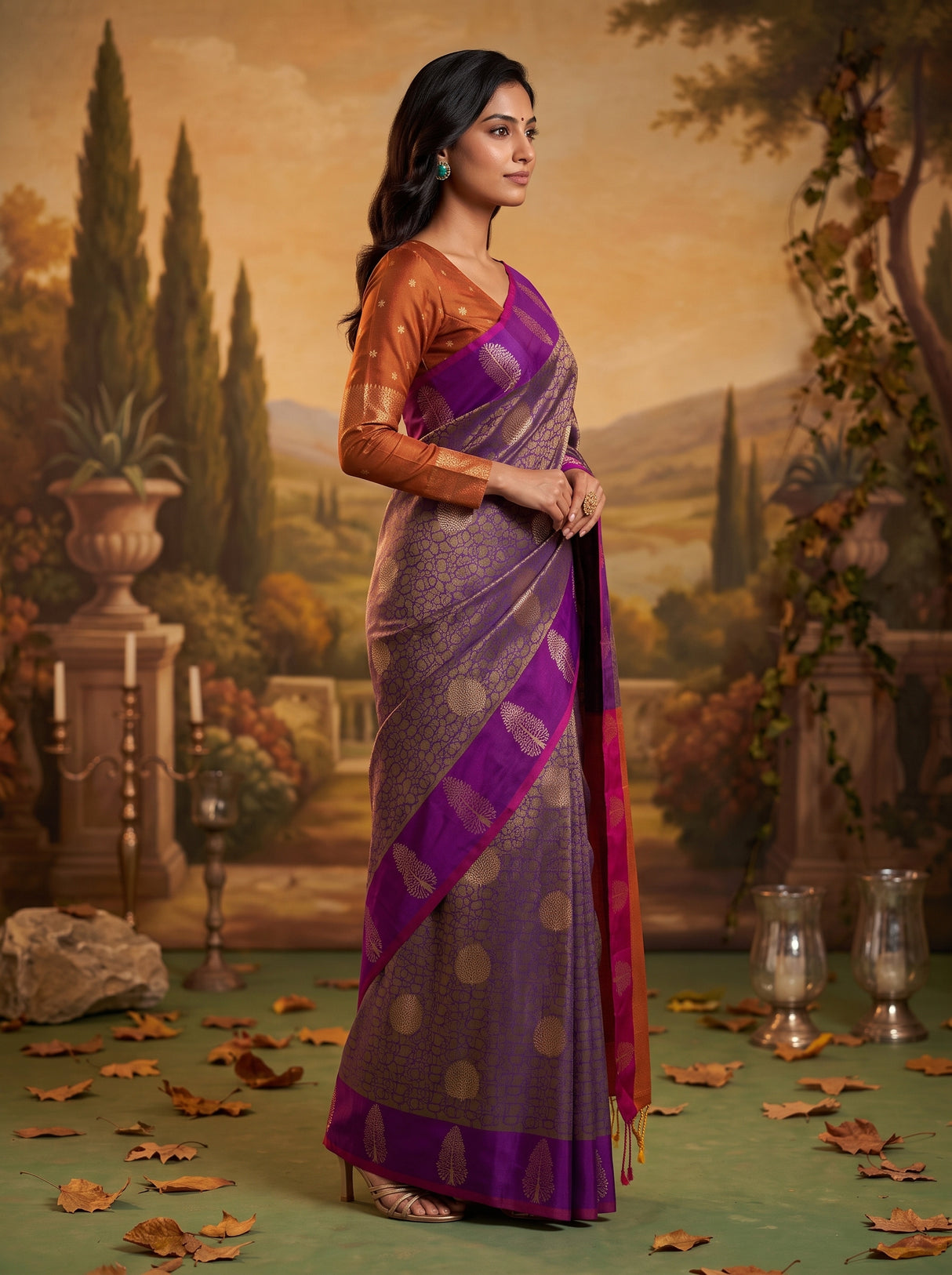 MIMOSA Violet Saree Saree — pose 3 styling detail