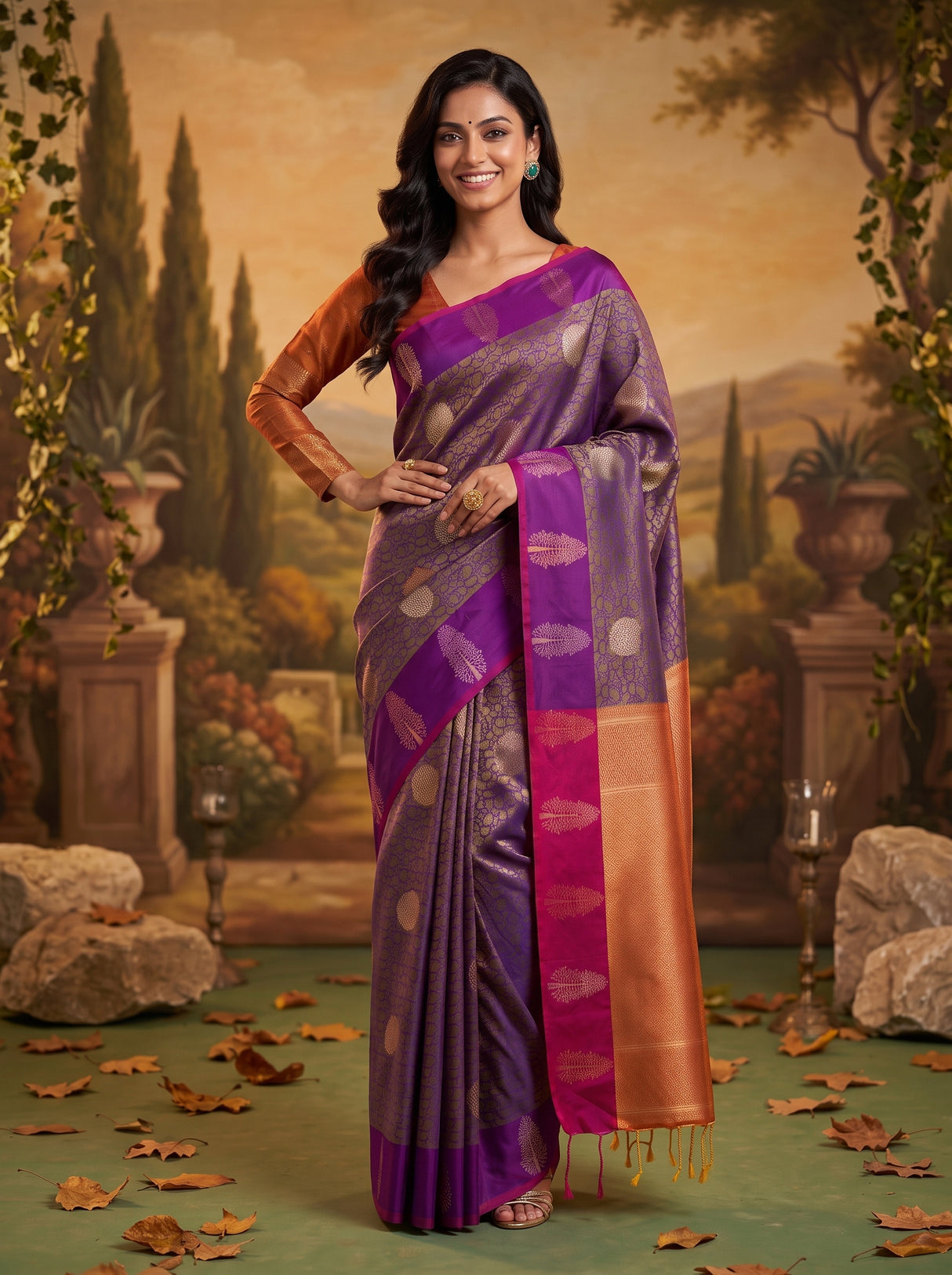 MIMOSA Violet Saree Saree — pose 4 styling detail