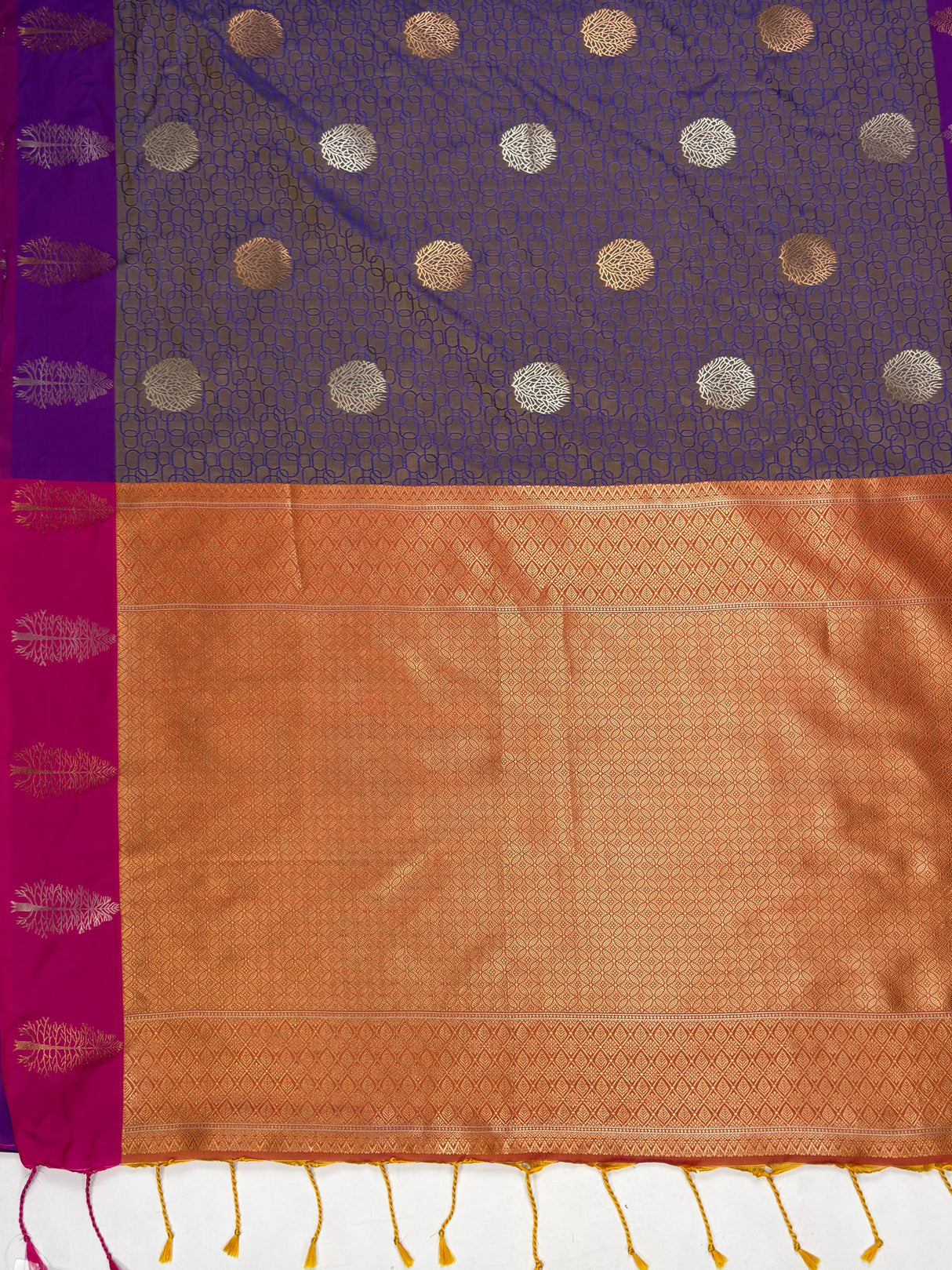 MIMOSA Violet Saree Saree — pallu and zari work detail