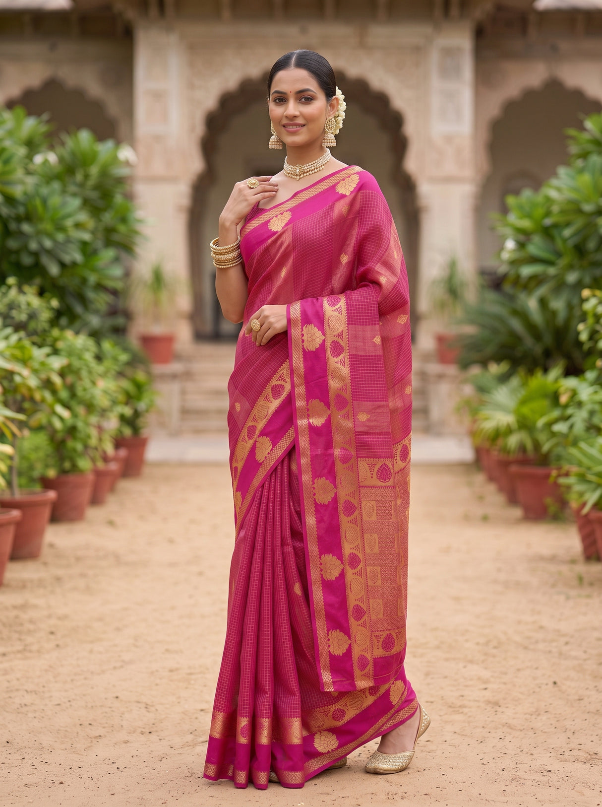 MIMOSA Rani Saree Saree — pose 5 styling detail