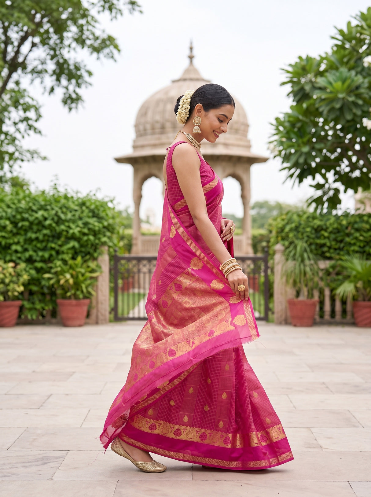 MIMOSA Rani Saree Saree — pose 6 styling detail