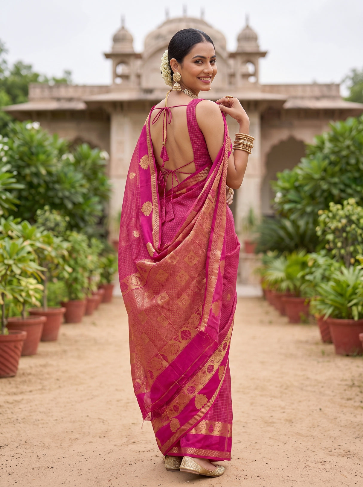 MIMOSA Rani Saree Saree — pose 7 styling detail