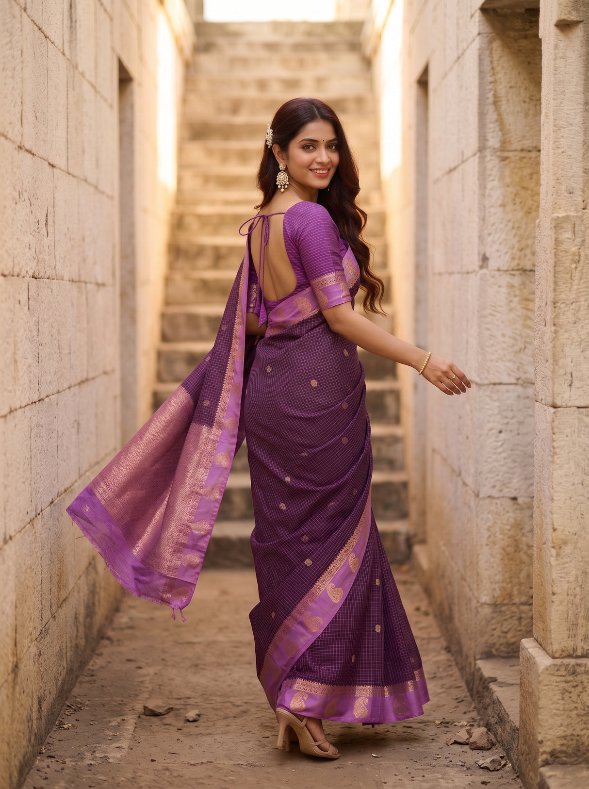 MIMOSA Jamun Saree Saree — pose 9 styling detail