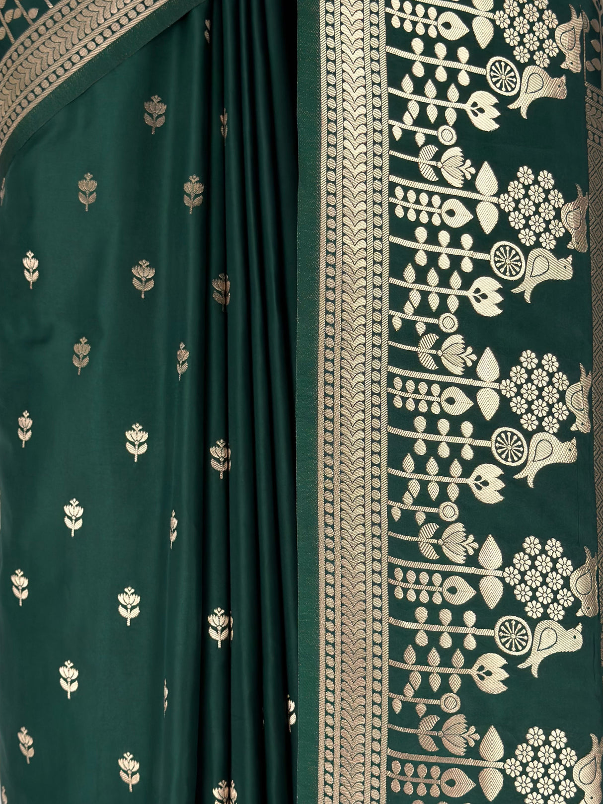 MIMOSA Bottle Green Saree Saree — fleets shot full lifestyle