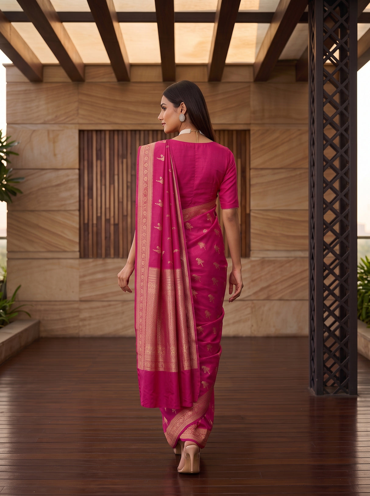 MIMOSA Rani Saree Saree — pose 2 styling detail
