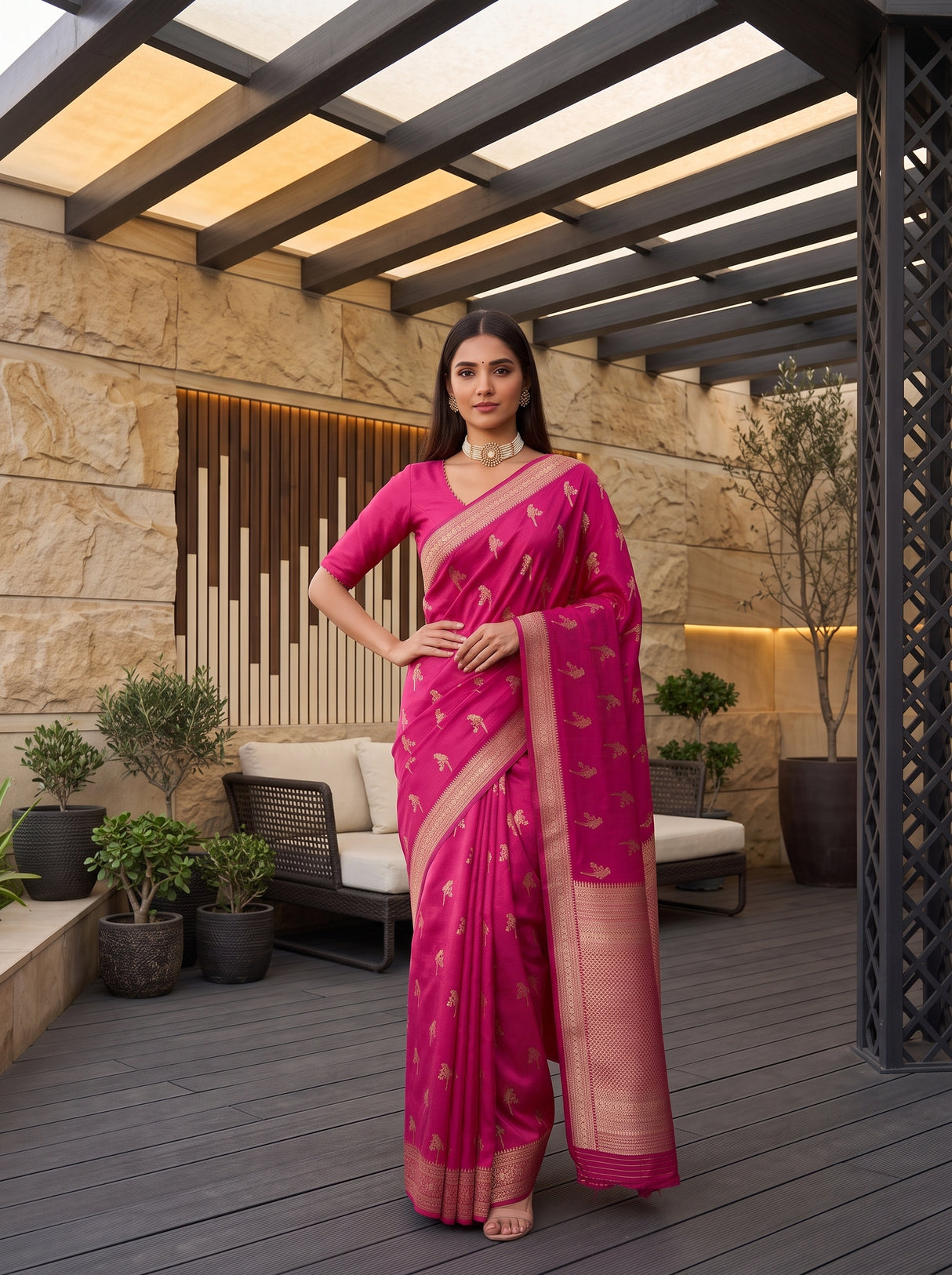 MIMOSA Rani Saree Saree — pose 4 styling detail