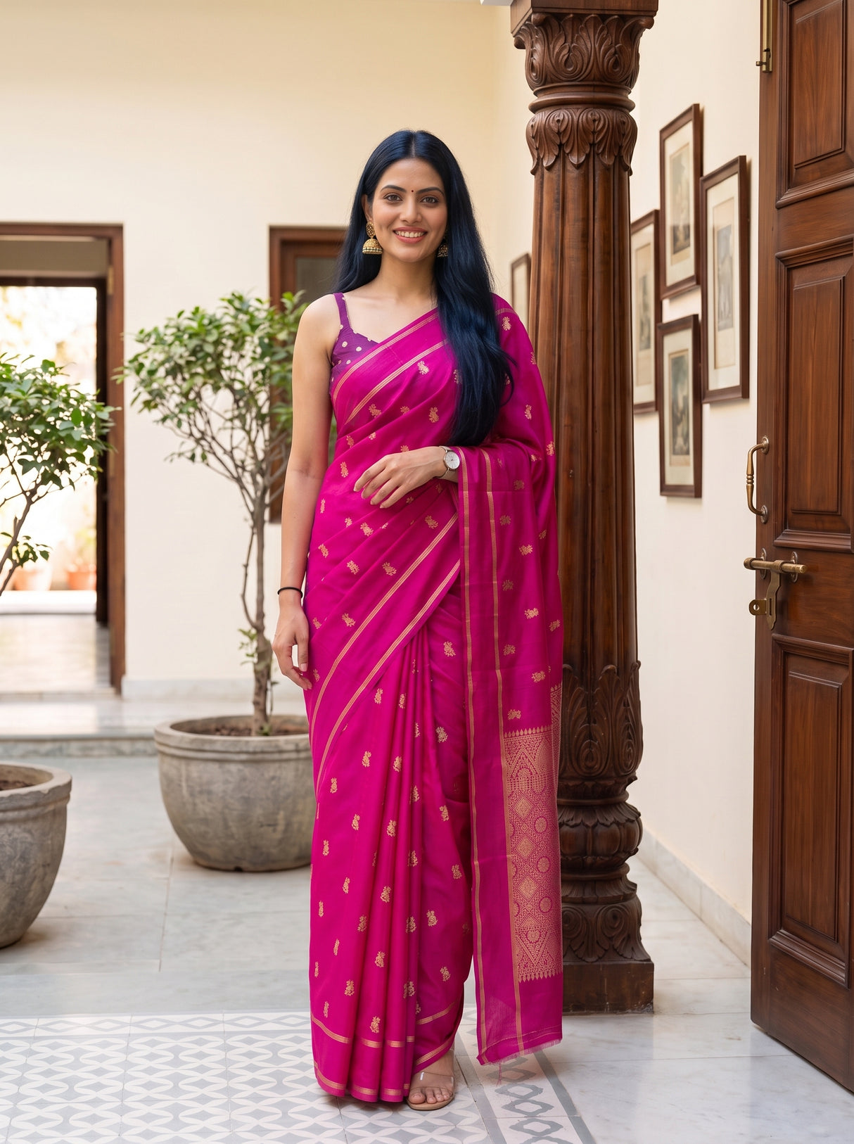 MIMOSA Gajari Saree Saree — pose 5 styling detail