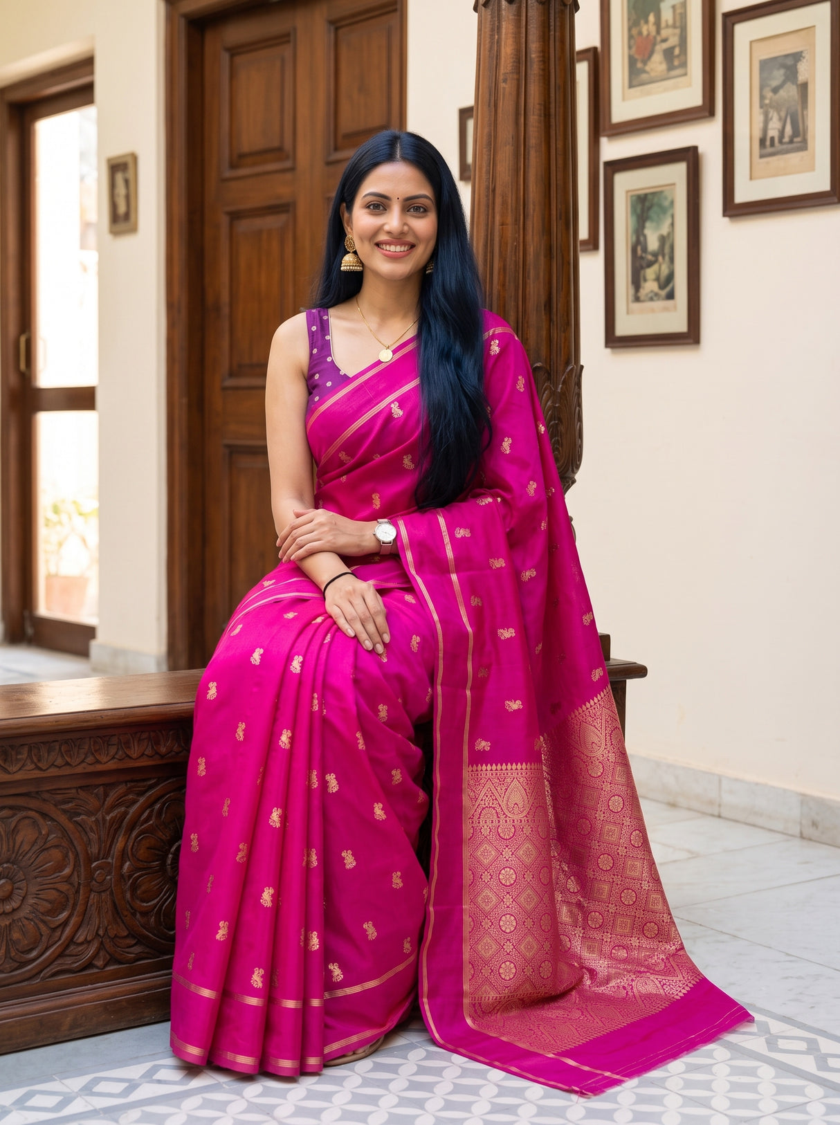 MIMOSA Gajari Saree Saree — pose 8 styling detail