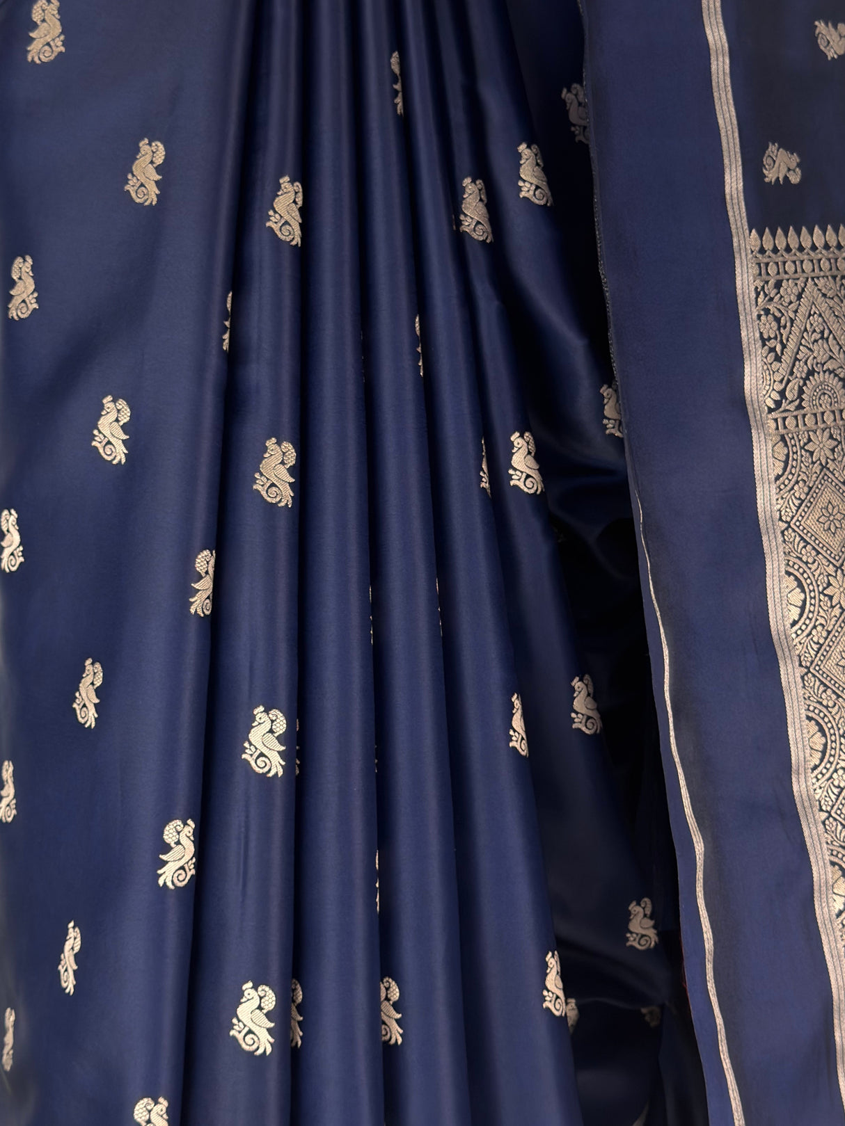 MIMOSA Navy Saree Saree — fleets shot full lifestyle