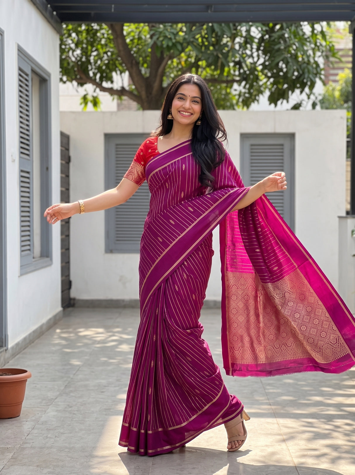 MIMOSA Jamun Saree Saree — pose 5 styling detail
