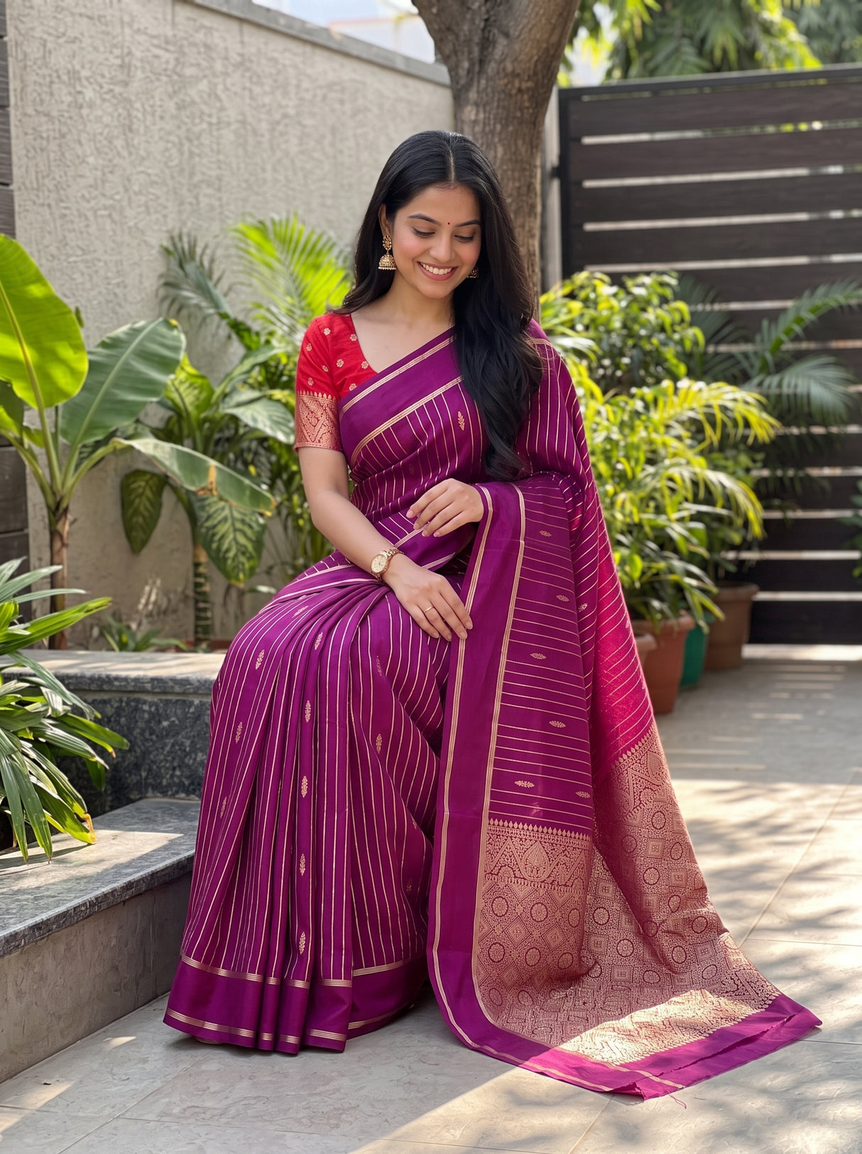 MIMOSA Jamun Saree Saree — pose 8 styling detail